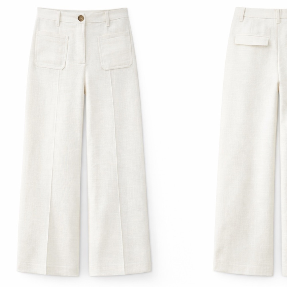 Zara Cream Wide Leg Women's Pants